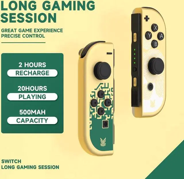 Alt view image 2 of 5 - Joy Cons for Switch Controllers, Wireless Replacement for Switch Joycons, Left and Right Switch Controllers Joycon Support Sports Dual Vibration/Wake-up/Motion Control