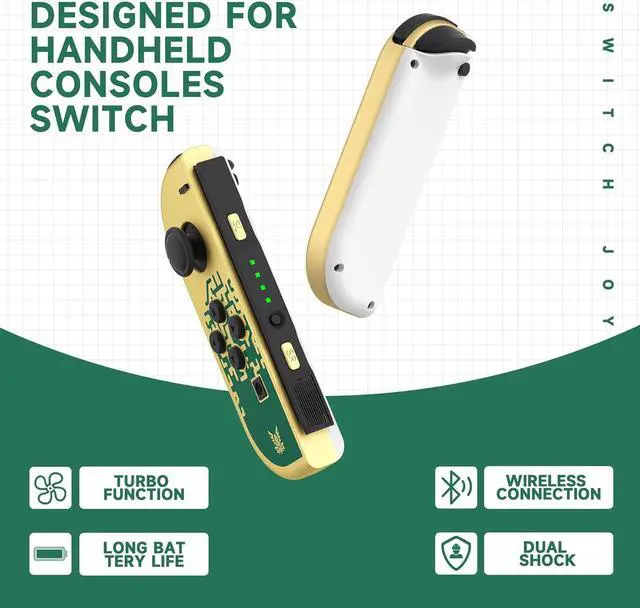 Alt view image 4 of 5 - Joy Cons for Switch Controllers, Wireless Replacement for Switch Joycons, Left and Right Switch Controllers Joycon Support Sports Dual Vibration/Wake-up/Motion Control