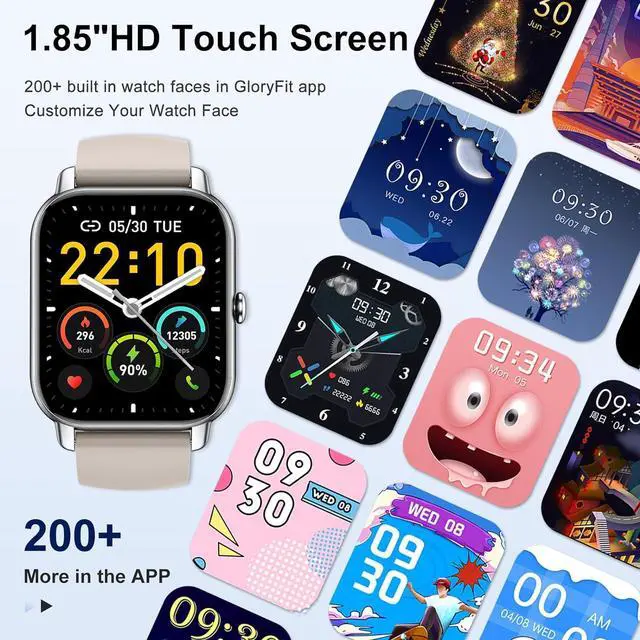 Alt view image 2 of 7 - Smart Watch (Answer/Make Calls), 1.85" Smart Watches for Men Women 110+ Sport Modes Fitness Tracker with Sleep Heart Rate Monitor, Pedometer, IP68 Waterproof Fitness Watch for iOS Android Smart Watch