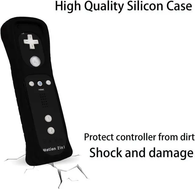 Alt view image 6 of 6 - 2 Pack Wii Remote Controller with Nunchuk Controller,Wireless Controller with Built in Motion Plus for Nintendo Wii & Wii U Console(Black)