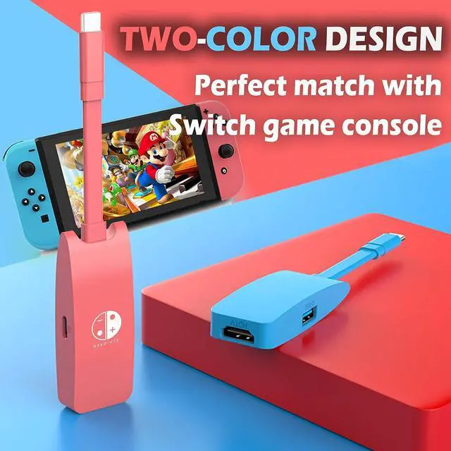 Alt view image 5 of 6 - Switch HDMI Dock Adapter Compatible with Nintendo Switch/Switch OLED, Mini Portable USB-C to 4K HDMI USB Port TV Dock Charging Docking Station Base Adapter Hub for Travel Laptop Tablet Phone