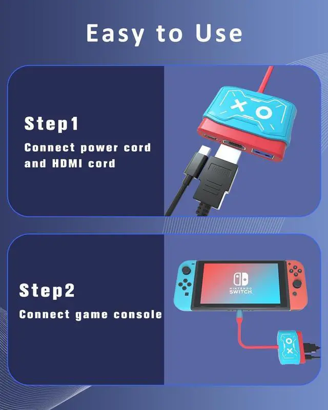 Alt view image 5 of 6 - Switch Dock for Nintendo Switch,Portable Switch Dock Replacement for Nintendo Switch Dock,HDMI TV Adapter,Switch Travel Dock,Nintendo Switch Accessories