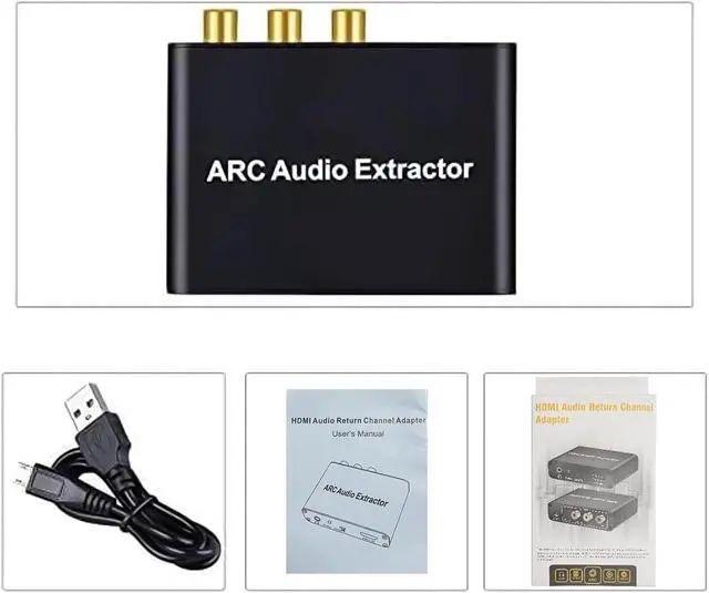 Alt view image 5 of 7 - HDMI ARC Adapter 192KHz HDMI ARC Audio Extractor with Digital Optical TOSLINK SPDIF Coaxial, HDMI ARC to RCA Audio Converter Analog 3.5mm L/R Stereo, Audio Splitter for HDTV Soundbar Amplifier