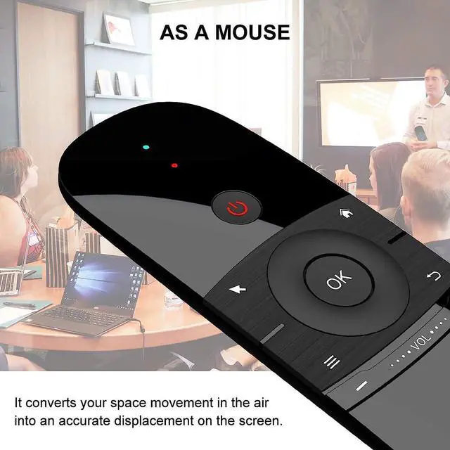 Alt view image 6 of 7 - W1 Universal TV Remote Air Mouse, Wireless Keyboard Fly Mouse 2.4GHz Connection Air Remote Keyboard Mouse for Nvidia Shield/Android TV Box/PC/Smart TV/Projector/HTPC/All-in-one PC/TV..
