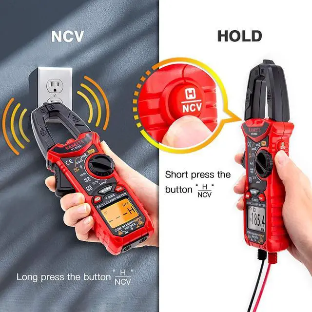 Alt view image 6 of 7 - HT206D Digital Clamp Meter T-RMS 6000 Counts, Multimeter Voltage Tester Auto-ranging, Measures Current Voltage Temperature Capacitance Resistance Diodes Continuity Duty-Cycle (AC/DC Current)