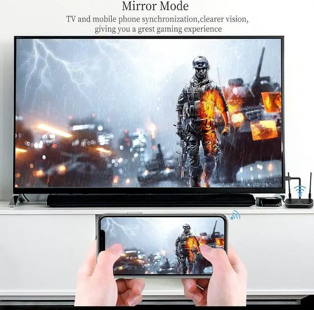 Alt view image 6 of 7 - Wireless HDMI Transmitter and Receiver 4K Kit, Full HD 4K Wireless Presentation Equipment HDMI Adapter, Plug and Play Streaming Media. Laptop, Dongle, PC, Smart Phone to HDTV/Projector 165FT/50M