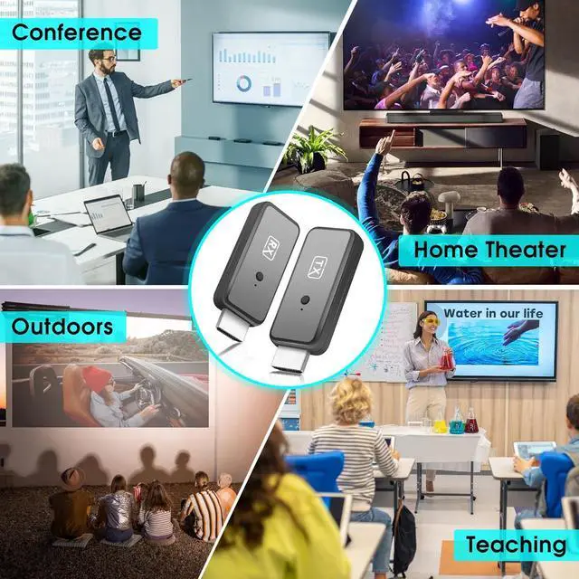 Alt view image 7 of 7 - Wireless HDMI Transmitter and Receiver 4K, Plug & Play 2.4G/5G Portable Wireless HDMI Extender Kit, 1080P/60Hz for Video and Audio Streaming to Monitor from TV Box/PC/Laptop/Projector