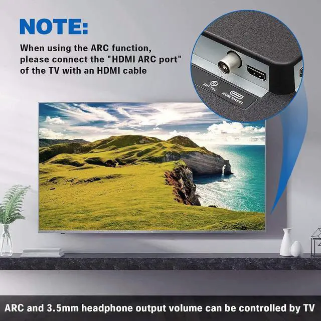 Alt view image 6 of 7 - HDMI ARC Audio Extractor, 192KHz ARC Audio Extractor DAC Converter, Digital to Analogue Audio Converter, Optical/SPDIF Coaxial HDMI ARC to Optical/SPDIF Coaxial Stereo L/R 3.5mm TV Jack