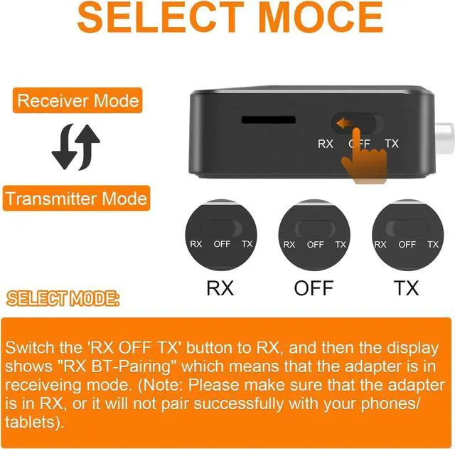 Alt view image 7 of 7 - Bluetooth transmitter receiver for TV, Bluetooth audio adapter for home stereo with RCA 3.5mm AUX and monitor, Bluetooth transmitter for headphones/speakers/airplane/home cinema/PC/car, TF card output