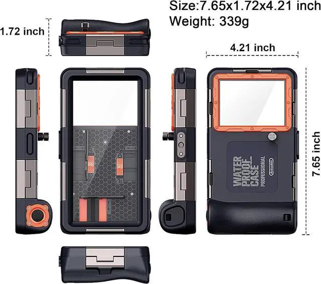 Alt view image 2 of 7 - Professional Waterproof Dive Case for Snorkelling, 15M/50FT Underwater Photo and Video Case with Lanyard for iPhone 15/14/13/12/11 Pro Max/XR/XS/X Samsung Galaxy S24/S23/S22/S21 etc.