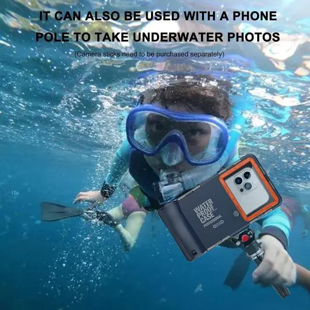 Alt view image 7 of 7 - Professional Waterproof Dive Case for Snorkelling, 15M/50FT Underwater Photo and Video Case with Lanyard for iPhone 15/14/13/12/11 Pro Max/XR/XS/X Samsung Galaxy S24/S23/S22/S21 etc.