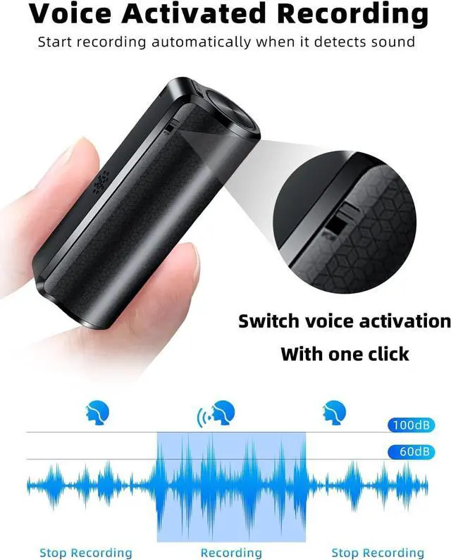 Alt view image 4 of 7 - 128G Magnetic Voice Recorder with AI Intelligent Triple Noise Cancellation, 35 Days Continuous Recording Device, Voice Activated Voice Recorder, Digital Voice Recorder for Meetings/Interviews/Classes