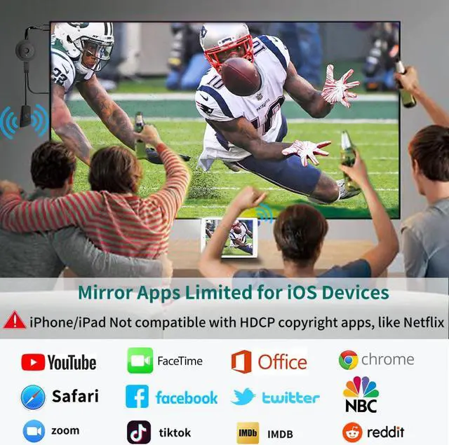 Alt view image 3 of 7 - 4K Wireless HDMI Display Dongle Adapter 1080P, WiFi Streaming Movies, Display i-phone, i-pad, Android, Tablet, Laptop, Window to HDTV/Monitor/Projector, Miracast, air play, DLNA compatible receiver