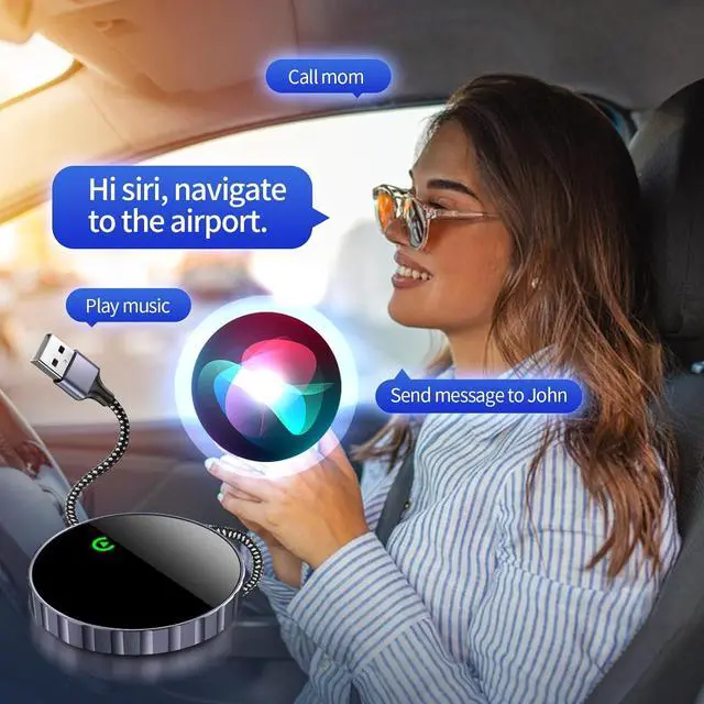 Alt view image 2 of 7 - Wireless Carplay Adapter - Apple Carplay Wireless Adapter Plug and Play Quick Connect for 2015 and iPhone iOS 10+ Factory Wired Convert to Wireless CarPlay Dongle Car (USB)