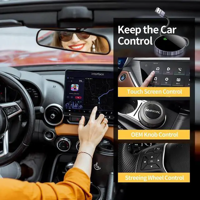 Alt view image 3 of 7 - Wireless Carplay Adapter - Apple Carplay Wireless Adapter Plug and Play Quick Connect for 2015 and iPhone iOS 10+ Factory Wired Convert to Wireless CarPlay Dongle Car (USB)