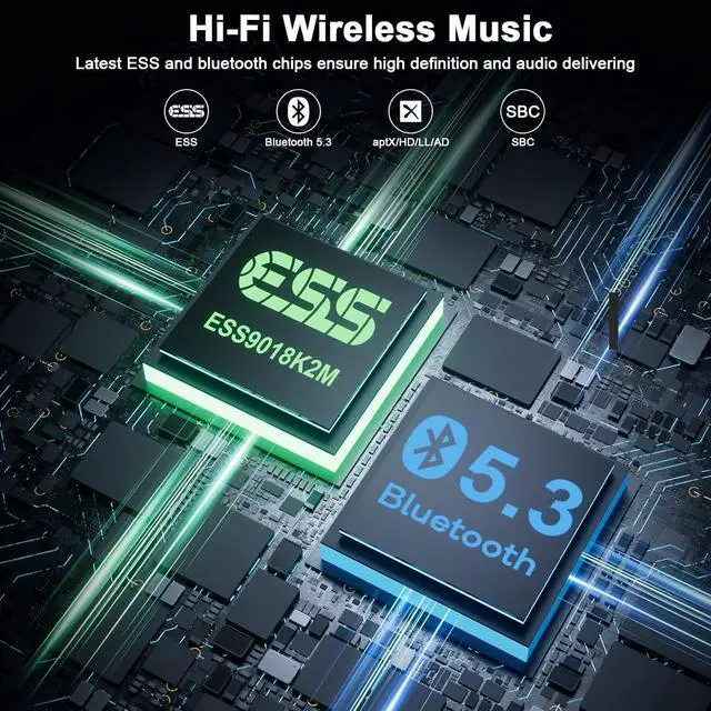 Alt view image 5 of 7 - TV Bluetooth Transmitter, Upgraded USB Driver, Bluetooth 5.3, DAC Chip, Dual Device Connection, Long Range, aptX HD/LL/AD, Optical/AUX/RCA, Bluetooth Receiver and Adapter for TV/PC/Home Stereo