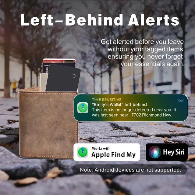 Alt view image 6 of 7 - Wallet Tracking Card, Rechargeable Slim Finder for Apple Find My (iOS only), Luggage Tag Item Locator, Passport, Phone, IP68 Water Resistant