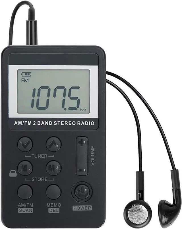 Main image of Personal AM/FM Pocket Radio Portable, Mini Digital Tuner Walkman Radio with Rechargeable Battery, Headphones, Lock Screen for Walking/Jogging/Gym/Camping Electronics