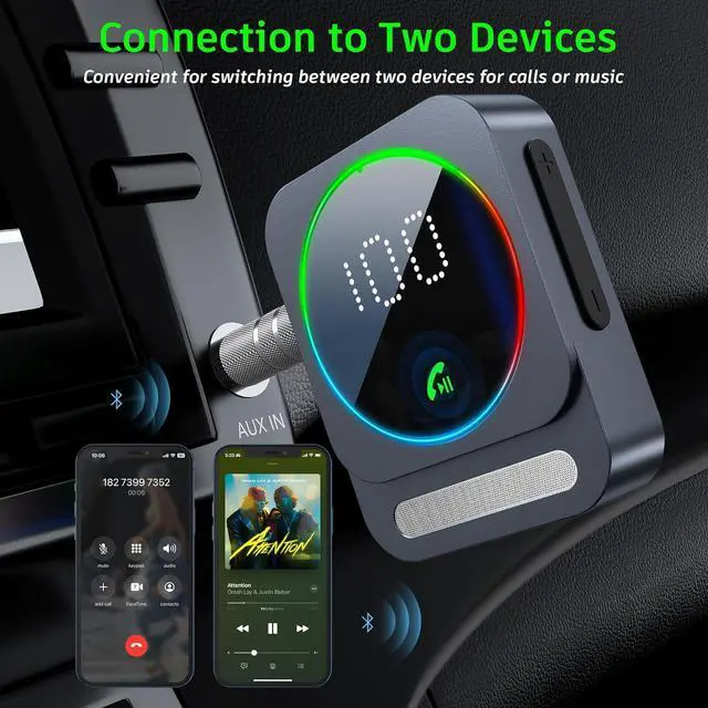Alt view image 6 of 6 - Bluetooth AUX Adapter, Car Bluetooth 5.3 Receiver, Car Wireless Audio Receiver/Home Stereo/Wired Headphones/Speakers, Dual AUX Output, RCA AUX 3.5mm Bluetooth Music Receiver