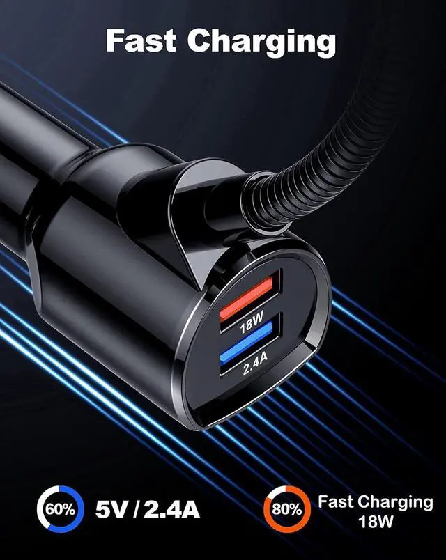 Alt view image 2 of 7 - Bluetooth FM Transmitter (Upgraded) Car Wireless Radio Adapter Kit W 1.8 Color Display Hands-Free Calling Fast Charging 18W and Smart 2.4A Dual USB Ports, TF Card MP3 Player