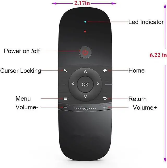 Alt view image 2 of 7 - Air Mouse Remote Control, Universal TV Remote Control, 2.4G Wireless Keyboard Multi-function Remote Control for Nvidia Shield/Android TV Box/PC/Projector/HTPC/All-in-One Computer