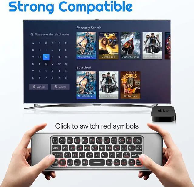 Alt view image 6 of 7 - Air Mouse 4-in-1 W3 Voice Remote Control 2.4g Wireless Remote for Nvidia Shield/Android TV Box/PC/Projector/HTPC/All-in-One Computer