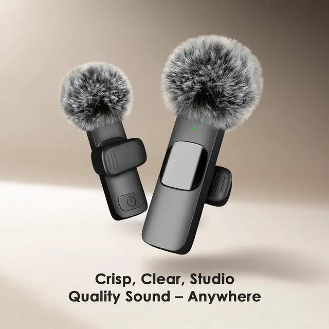 Alt view image 5 of 6 - Wireless Microphone for iPhone, iPad, Android, Lavalier Microphone for Video Recording - 2-Pack iPhone Microphone Crystal Clear Recording with USB-C for Podcast Microphone, ASMR