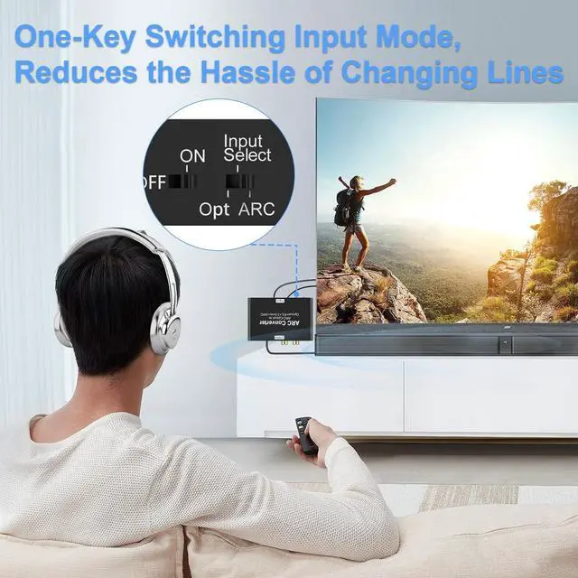 Alt view image 6 of 7 - HDMI ARC Audio Extractor, 192KHz Digital to Analog Audio Converter with HDMI ARC, SPDIF/Optical, 3.5mm Jack and Stereo L/R Outputs TV, DAC Audio Converter