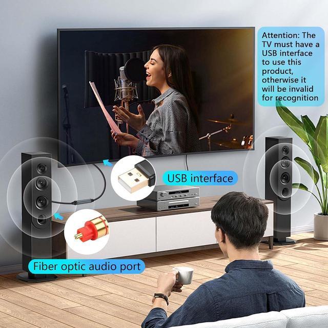 Alt view image 6 of 7 - USB to Optical Audio Adapter USB A to Optical Audio SPDIF Port Connection 2M/6.5FT Jack Audio Converter Cable for PC Laptop to Optical Audio Box