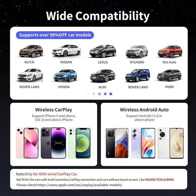 Alt view image 6 of 7 - Magic Carplay Ai Box 2.0 Max, Support Netflix/YouTube/Hulu/Tiktok/TF card etc., Qualcomm Multi-core Wireless Carplay and Android Car Adapter for OEM Wired Carplay Car