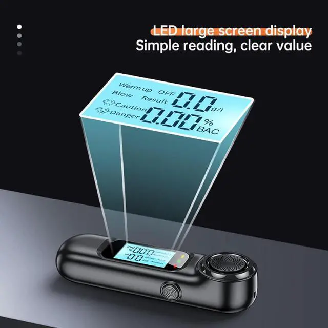 Alt view image 2 of 7 - High-precision breath alcohol tester handheld breathalyzer digital LCD display car alcohol detector
