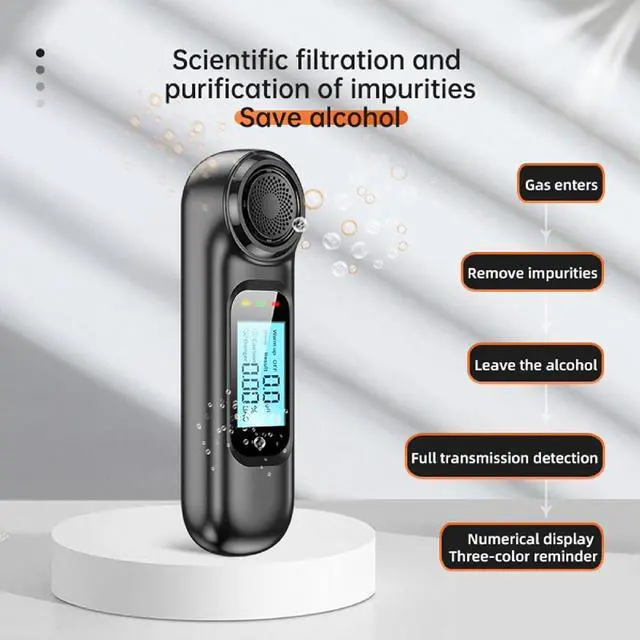 Alt view image 7 of 7 - High-precision breath alcohol tester handheld breathalyzer digital LCD display car alcohol detector