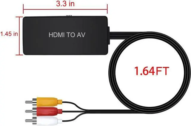 Alt view image 2 of 7 - HDMI to RCA converter, HDMI to composite video to audio converter adapter, HDMI to AV, support for Xbox, Switch, TV Stick, Blu-ray, DVD player, PAL/NTSC