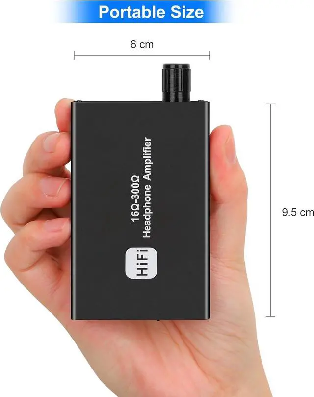 Alt view image 5 of 6 - Portable 3.5mm Headphone Amplifier Two-Stage Gain Switch for Cell Phones and PCs 3.5mm Stereo Audio Input Output, Black