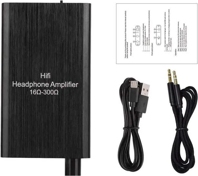 Alt view image 6 of 6 - Portable Headphone Amplifier 3.5mm Stereo Audio Input/Output Support Volume Control with GAIN Switch, Rechargeable Battery, 3.5mm Headphone Amplifier for Switch/PS4/iPhone/PC/MP3/4/4 /HD 650 Headphone