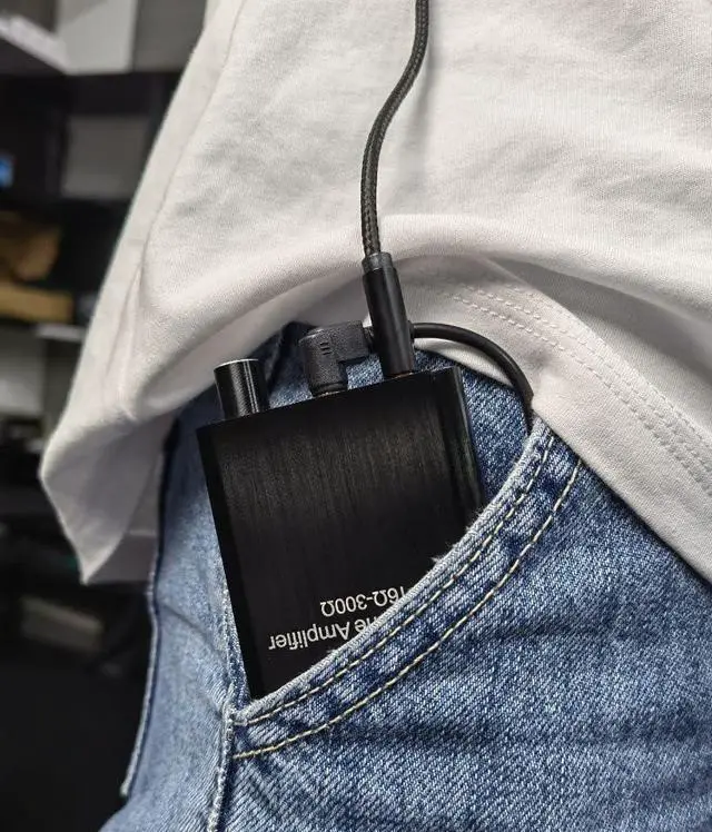 Alt view image 4 of 7 - Portable Headphone Amplifier 3.5mm Audio Rechargeable Two-Stage GAIN Switch HiFi Headphone Amplifier Compatible with MP3/4, phones, computers and a variety of 3.5mm audio digital devices.