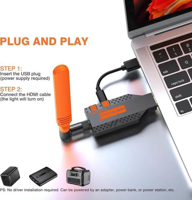 Alt view image 3 of 7 - Wireless HDMI Transmitter and Receiver, Long Distance 150M/450Ft, 1080P HD Streaming, Plug and Play HDMI Extender for TV, Projector, Laptop, Game Consoles, Perfect for Home, Office, Classroom Use