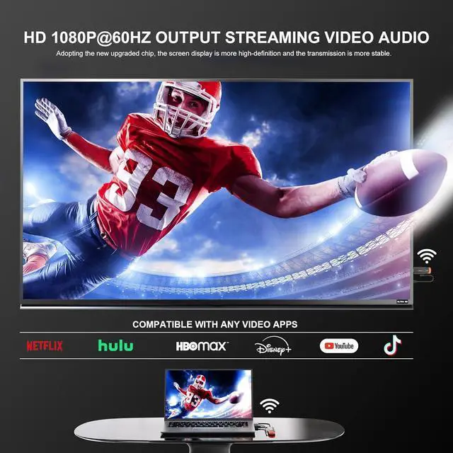 Alt view image 6 of 7 - Wireless HDMI Transmitter and Receiver:, 196 ft. 4K Decoded HDMI Wireless Transmitter Plug and Play, 1080P Output, Streaming Video from Laptop/PC/TV Box to Monitor in Home Office