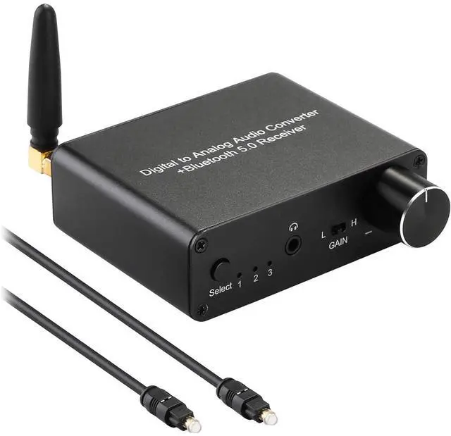 Main image of 192kHz Digital-to-Analog Converter Bluetooth 5.0 Receiver DAC with 16-300 Headphone Amplifier Optical/Coaxial to RCA 3.5mm Audio Output with Volume Control for TV Phone Tablet (Normal, Basic)