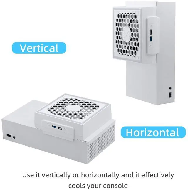Alt view image 2 of 7 - Xbox Series S Cooling Fan, RGB LED Display, Low Noise, 2 Extra USB Ports, 3 Levels of Adjustable Speed External Cooling Fan, For Xbox Series S Console Only - White