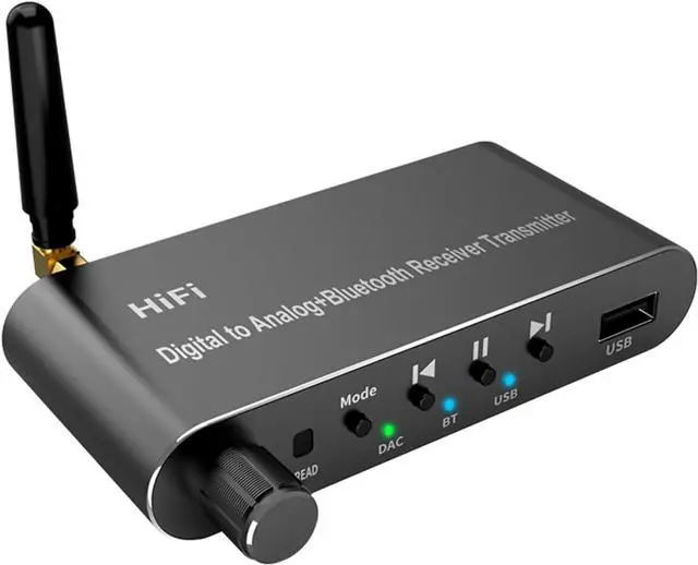 Main image of 1*USB C Bluetooth 5.1 Digital to Analog RCA Audio Adapter Receiver Transmitter