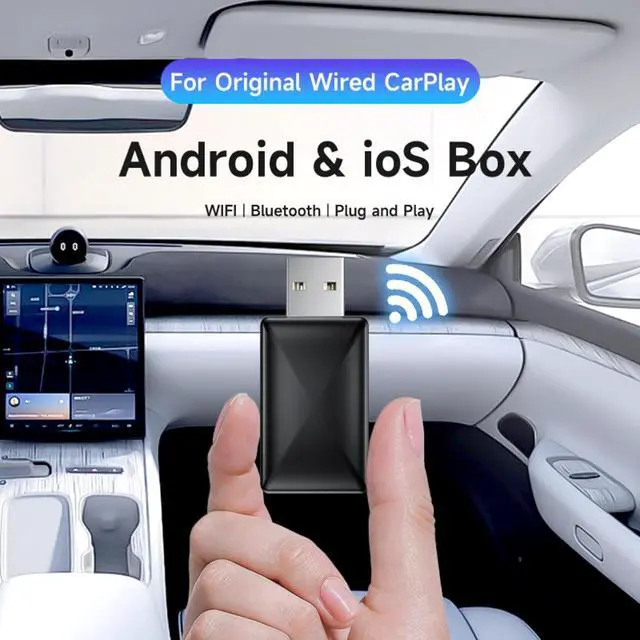 Alt view image 4 of 7 - 2-in-1 Wireless Carplay Adapter, Plug and Play Magic Link Carplay Stable and Fast Connection, Convert Factory Wired to Wireless Carplay Dongle/Android Car Adapter for 2016+ Cars, iPhone iOS 9+