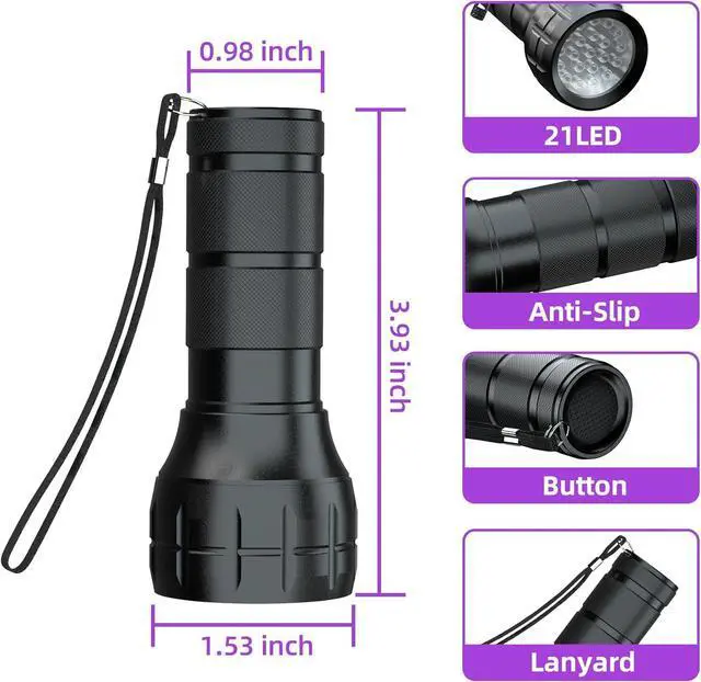 Alt view image 3 of 7 - Air Conditioning Leak Detector Tool, Air Conditioning Leak Detector Kit, UV Lamp for AC UV Dye Leak Detection, Oil Dye Leak Detector with Protective Eyewear