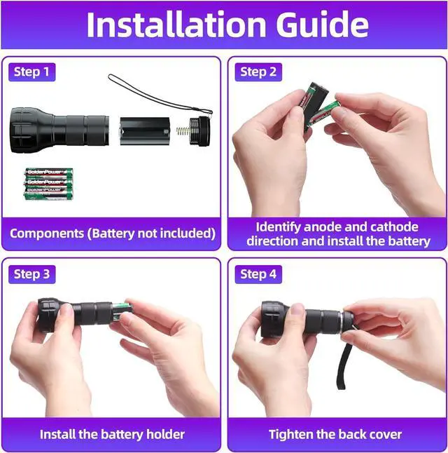 Alt view image 7 of 7 - Air Conditioning Leak Detector Tool, Air Conditioning Leak Detector Kit, UV Lamp for AC UV Dye Leak Detection, Oil Dye Leak Detector with Protective Eyewear
