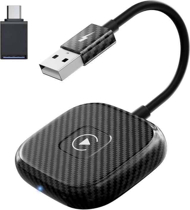 Main image of Wireless CarPlay Adapter for Apple iPhone, Wireless Carplay USB Dongle Converter Wired Carplay to Wireless, Supports Online Updates Plug and Play, Suitable for Car Built-in Wired CarPlay (Carbon)