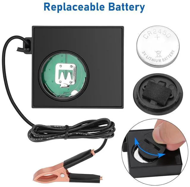 Alt view image 3 of 7 - Small engine tachometer, digital tachometer, tachometer reset function, equipped with clamp, inductive timer, for 2-stroke 4-stroke small engines, for crop generator mower RVs