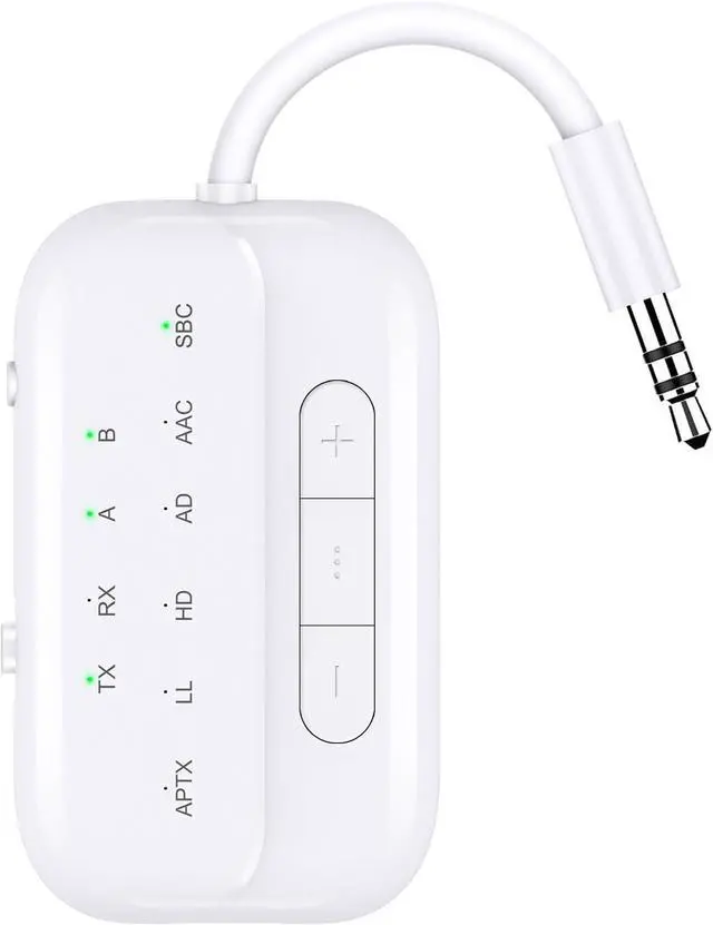 Main image of Bluetooth Transmitter Receiver, 2-in-1 V5.3 Wireless Adapter for Airplanes, TVs, PCs, Gym, Switch.Supports up to 2 AirPods/Headphones. Audio Receiver for Car/Home Stereo with AptX Low Latency and HD