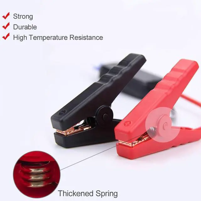 Alt view image 3 of 7 - Jumper Cable Alligator Clips 18V Battery, Silicone Wire 8AWG 2FT Automotive Booster Cable for Jumper Starter Tool Battery, Temperature Resistant 392°F 200°C