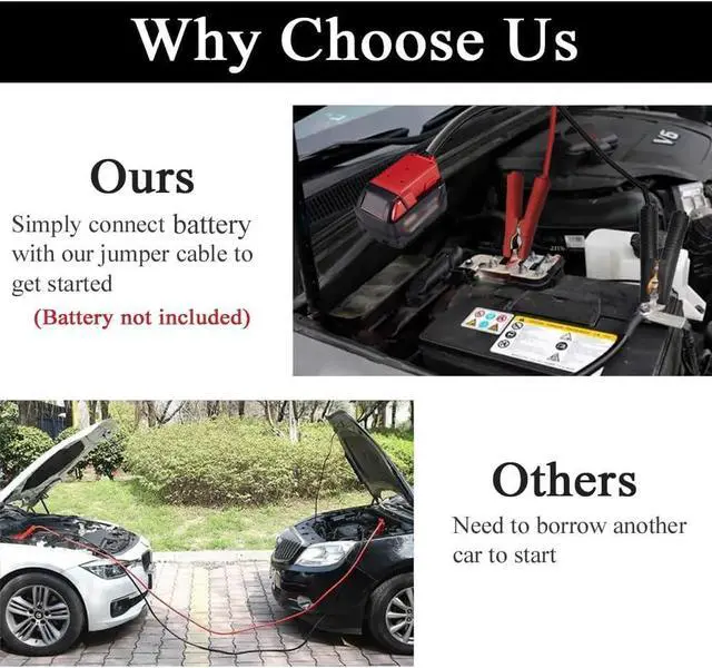 Alt view image 2 of 7 - Jumper Cable with Adapter 18V Battery Jumper Starter Compatible, Automotive Booster Cable 2ft 8AWG Cable Power Tool Cable, Silicone Wire Temperature Resistant 392°F
