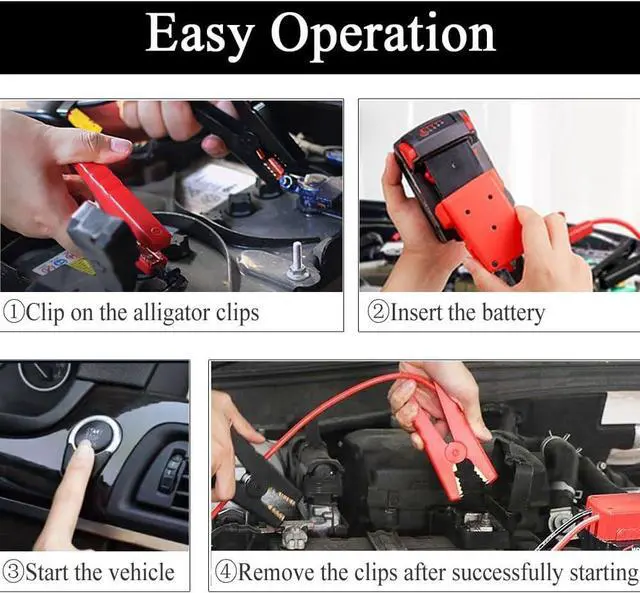 Alt view image 3 of 7 - Jumper Cable with Adapter 18V Battery Jumper Starter Compatible, Automotive Booster Cable 2ft 8AWG Cable Power Tool Cable, Silicone Wire Temperature Resistant 392°F